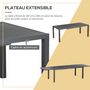 Voir la diapositive 4 : OUTSUNNY Ensemble de jardin 12 personnes chaises empilables table extensible 200/300L cm alu. textilène gris