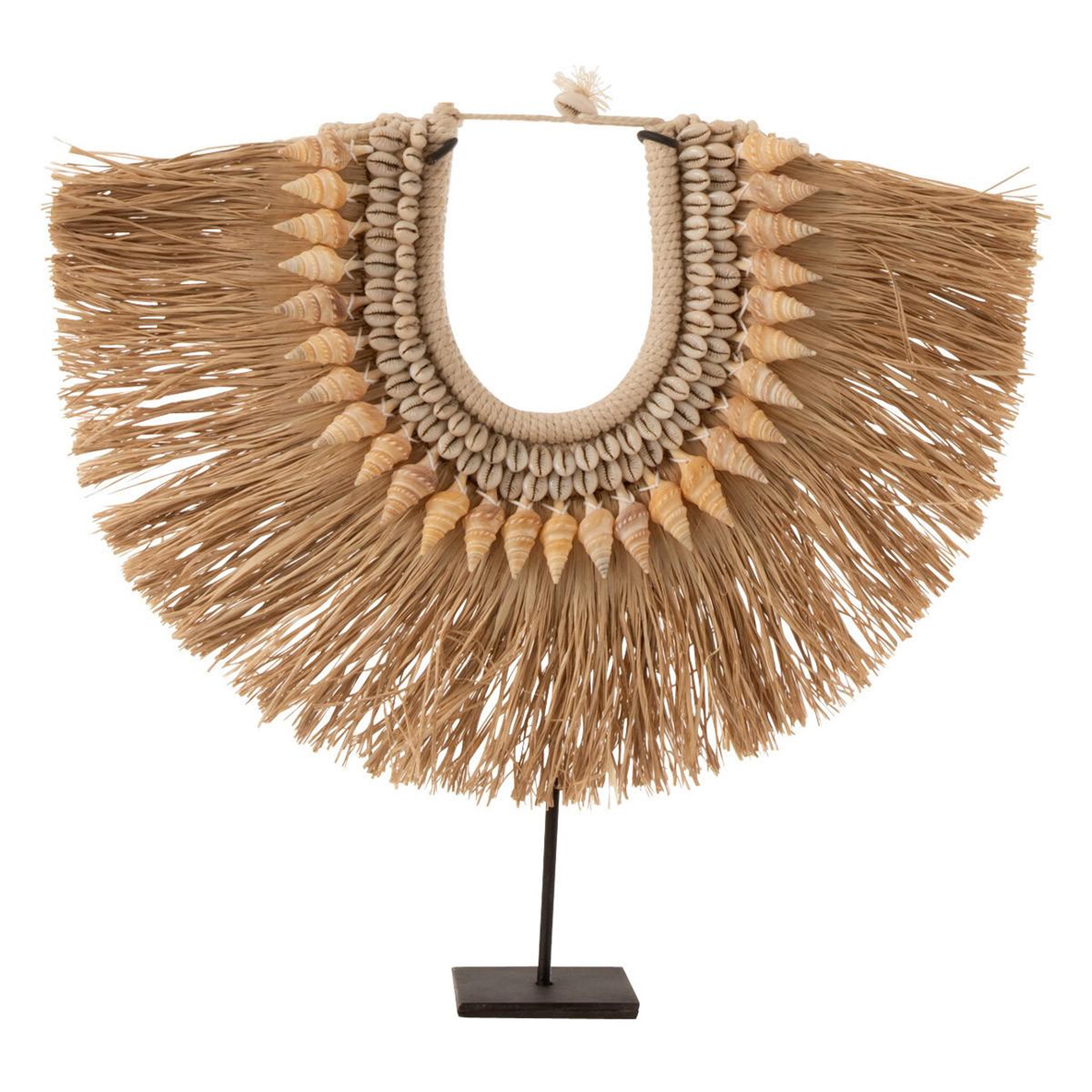 J-LINE Collier déco en bois  dora  40cm naturel