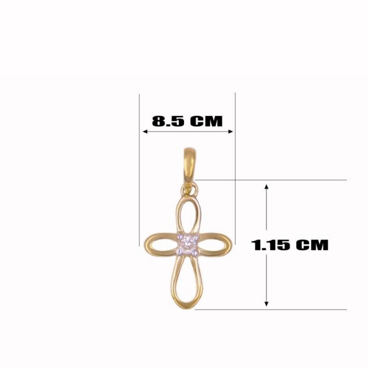 L'ATELIER D'AZUR Collier - Médaille Croix Or Jaune et Diamant - Chaine Dorée