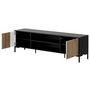 Voir la diapositive 2 : BEST MOBILIER Cambridge - meuble tv - effet bois et noir - 2 portes et 2 niches - 180 cm