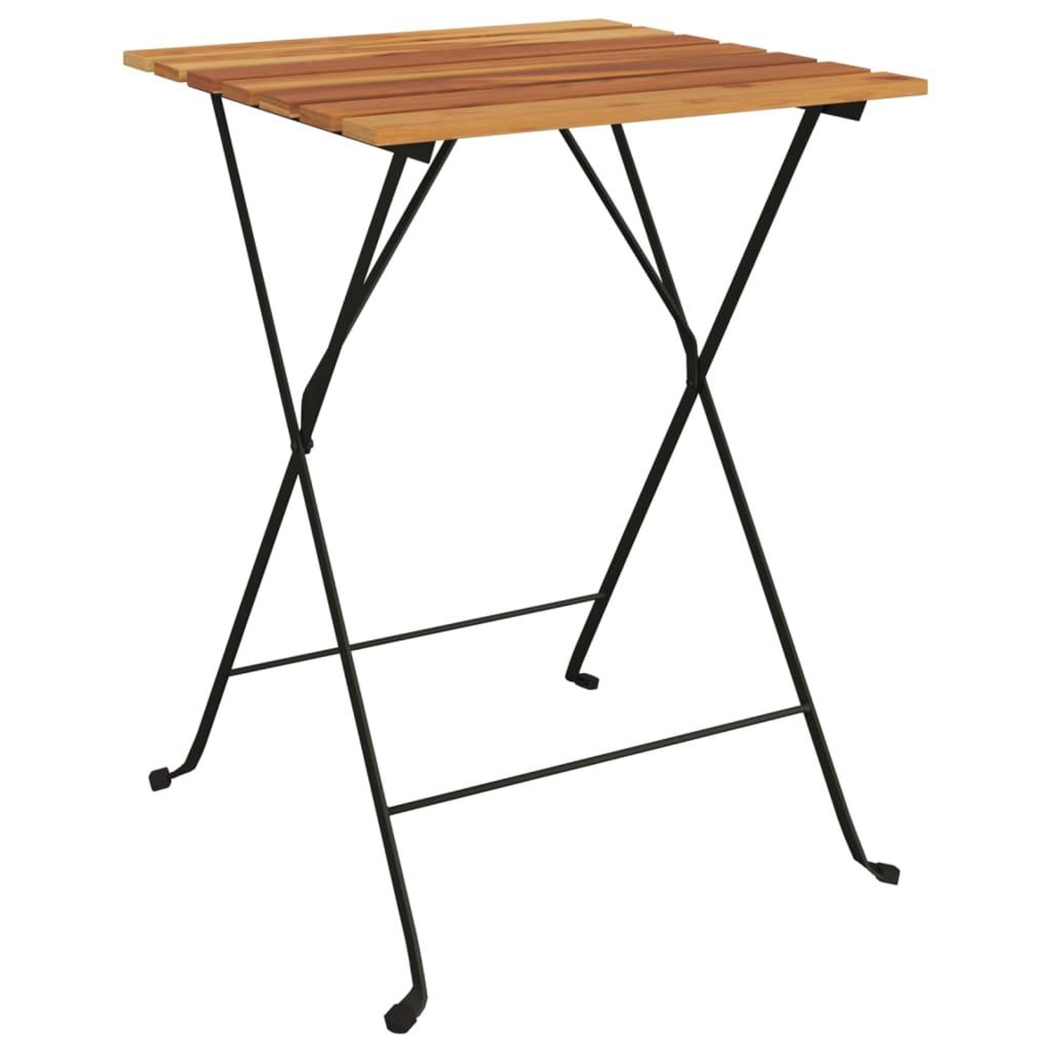 Voir la diapositive 2 : VIDAXL Table de bistro pliante 55x54x71cm bois de teck solide et acier