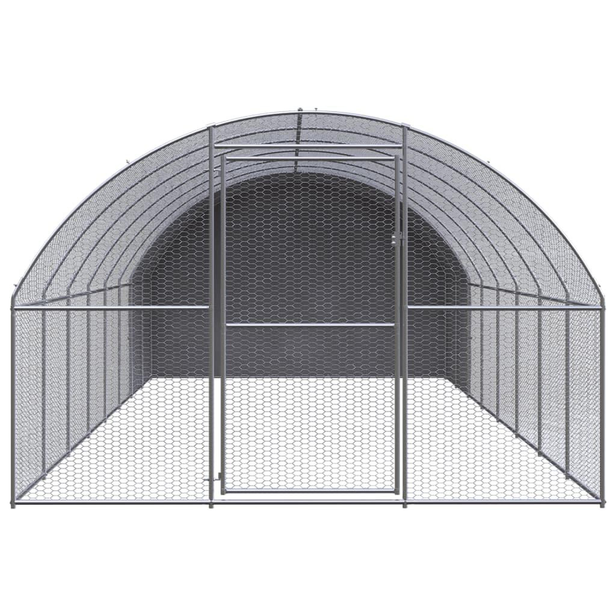 Voir la diapositive 2 : VIDAXL Poulailler d'exterieur 3x8x2 m Acier galvanise