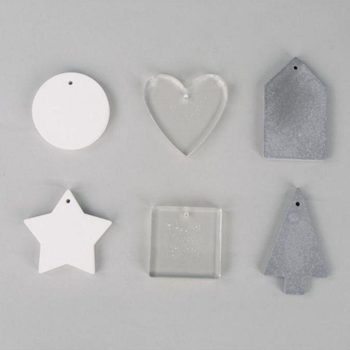 Rayher Moule en silicone 6 formes - maison, rond, carré, coeur, sapin, étoile