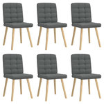 VIDAXL Chaises a manger lot de 6 gris fonce tissu