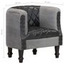 Voir la diapositive 6 : VIDAXL Chaise cabriolet Noir Cuir veritable et bois de manguier massif