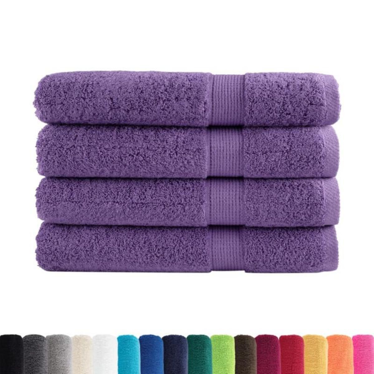 VIDAXL Serviettes de qualité supérieure SOLUND 4 pcs violet 600 g m²