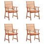Voir la diapositive 2 : VIDAXL Chaises a manger d'exterieur lot de 4 et coussins Acacia massif