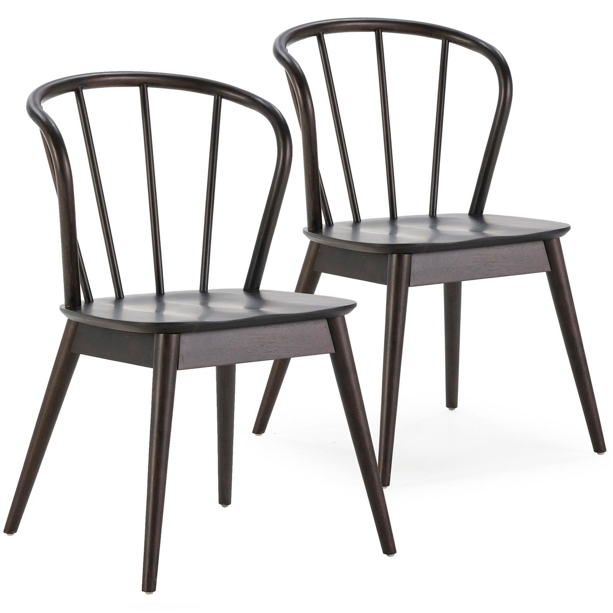 VS VENTA-STOCK Pack 2 chaises Brisa en bois coleur noir