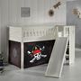 Voir la diapositive 5 : Paris Prix Lit Enfant Toboggan & Tente  Scott Caribian Pirates  90x200cm Blanc