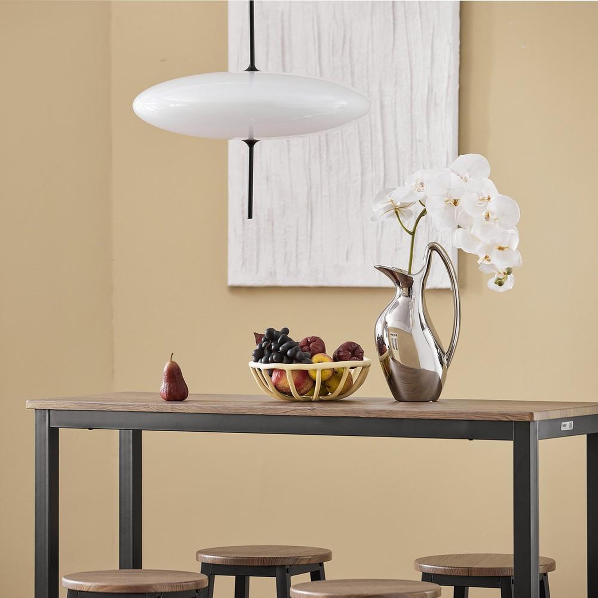 Voir la diapositive 6 : SOBUY SoBuy - Ensemble de table avec 4 tabourets à repose-pieds - Industriel - OGT22