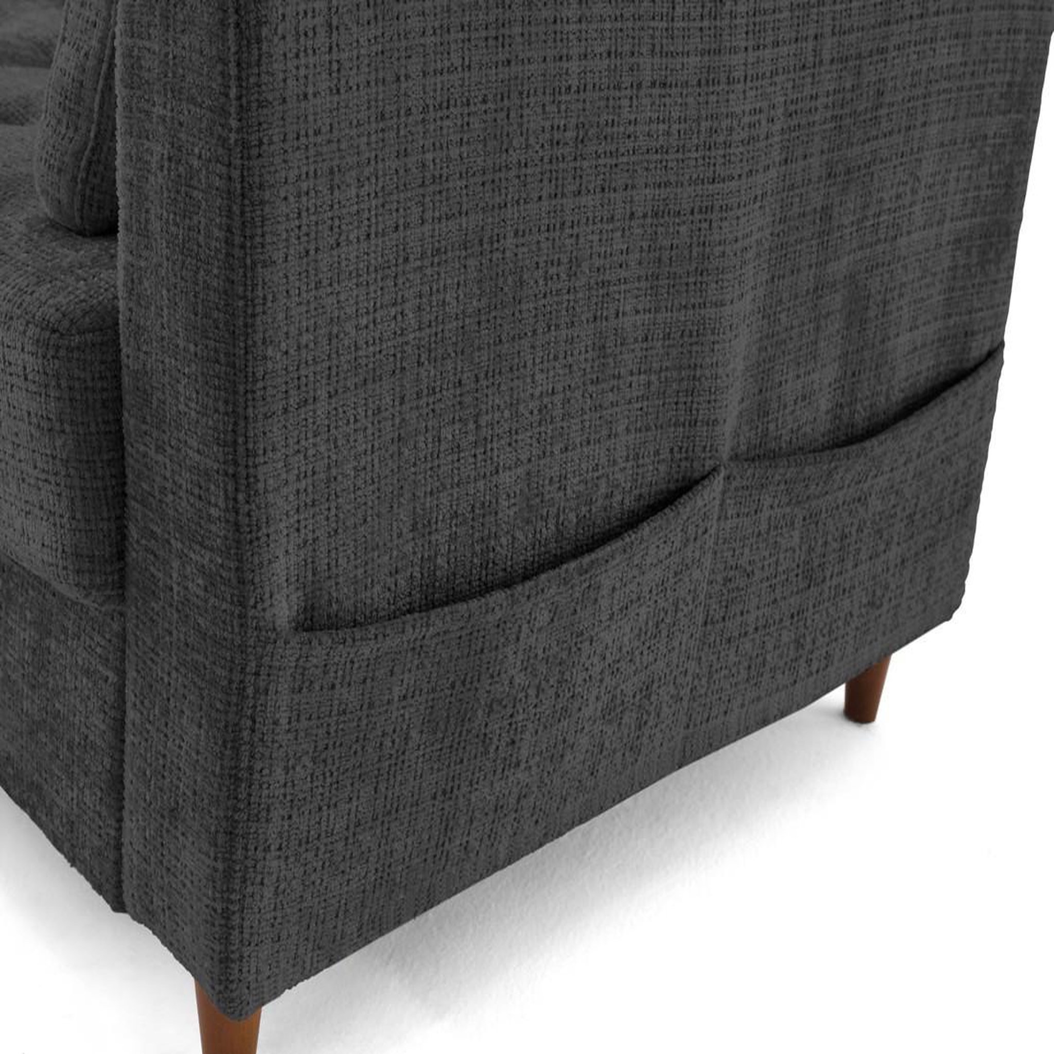 Voir la diapositive 5 : BEST MOBILIER Anna - canapé d'angle gauche 5 places convertible en velours texturé