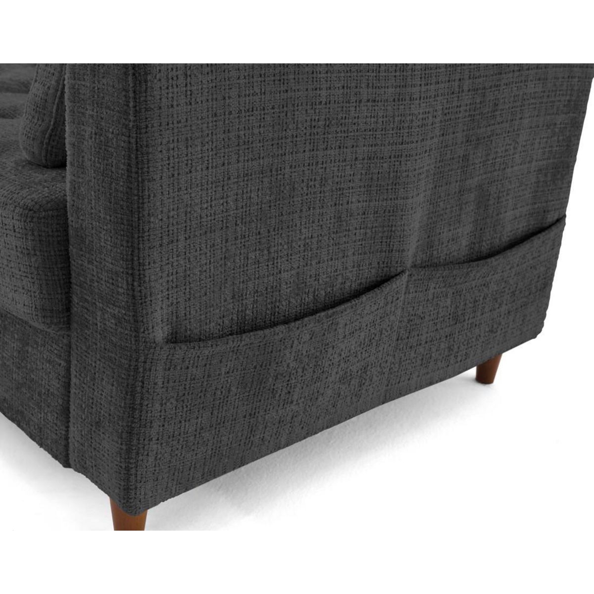 LISA DESIGN Anna - canapé d'angle gauche 5 places convertible en velours texturé