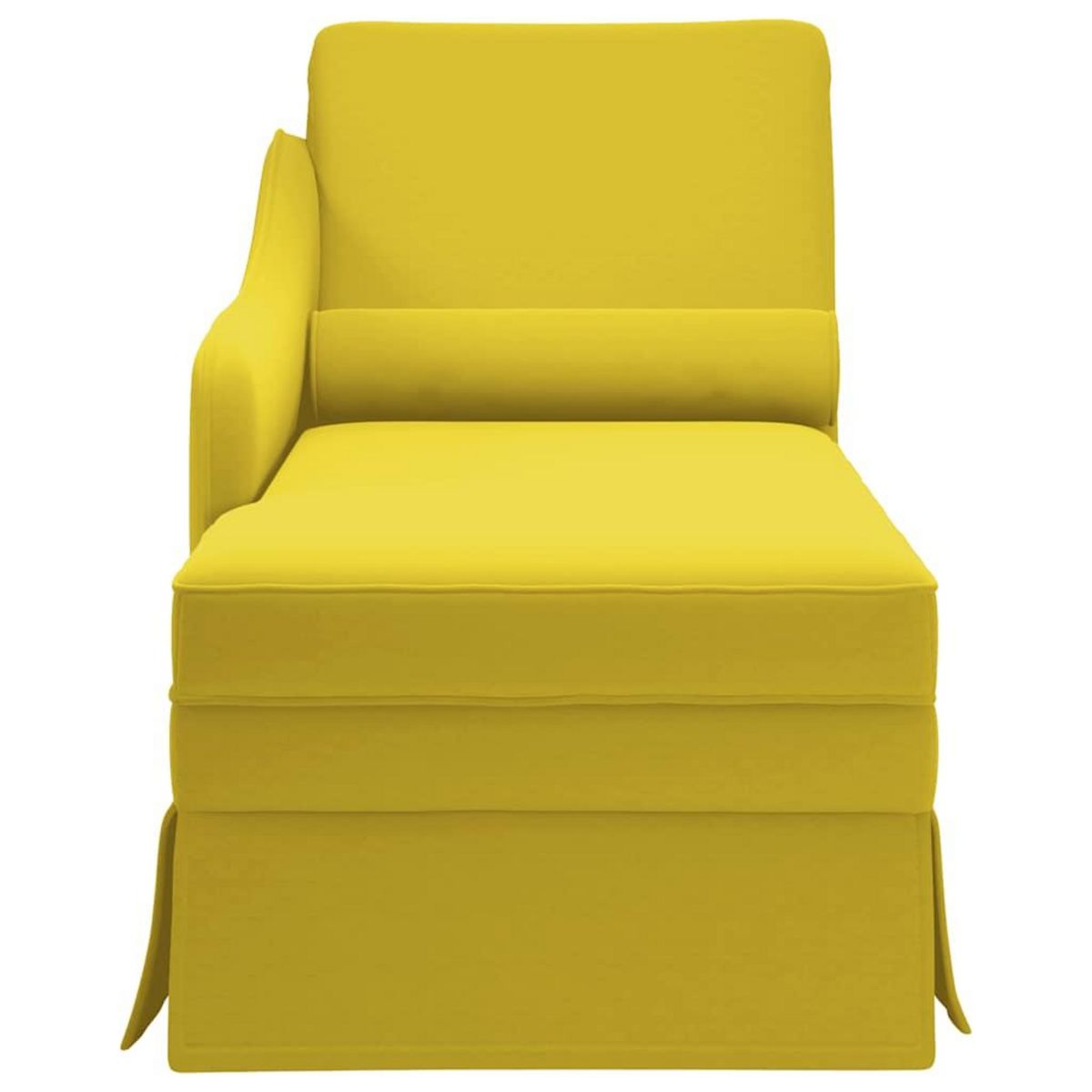 VIDAXL Fauteuil long avec traversin et accoudoir droit jaune velours
