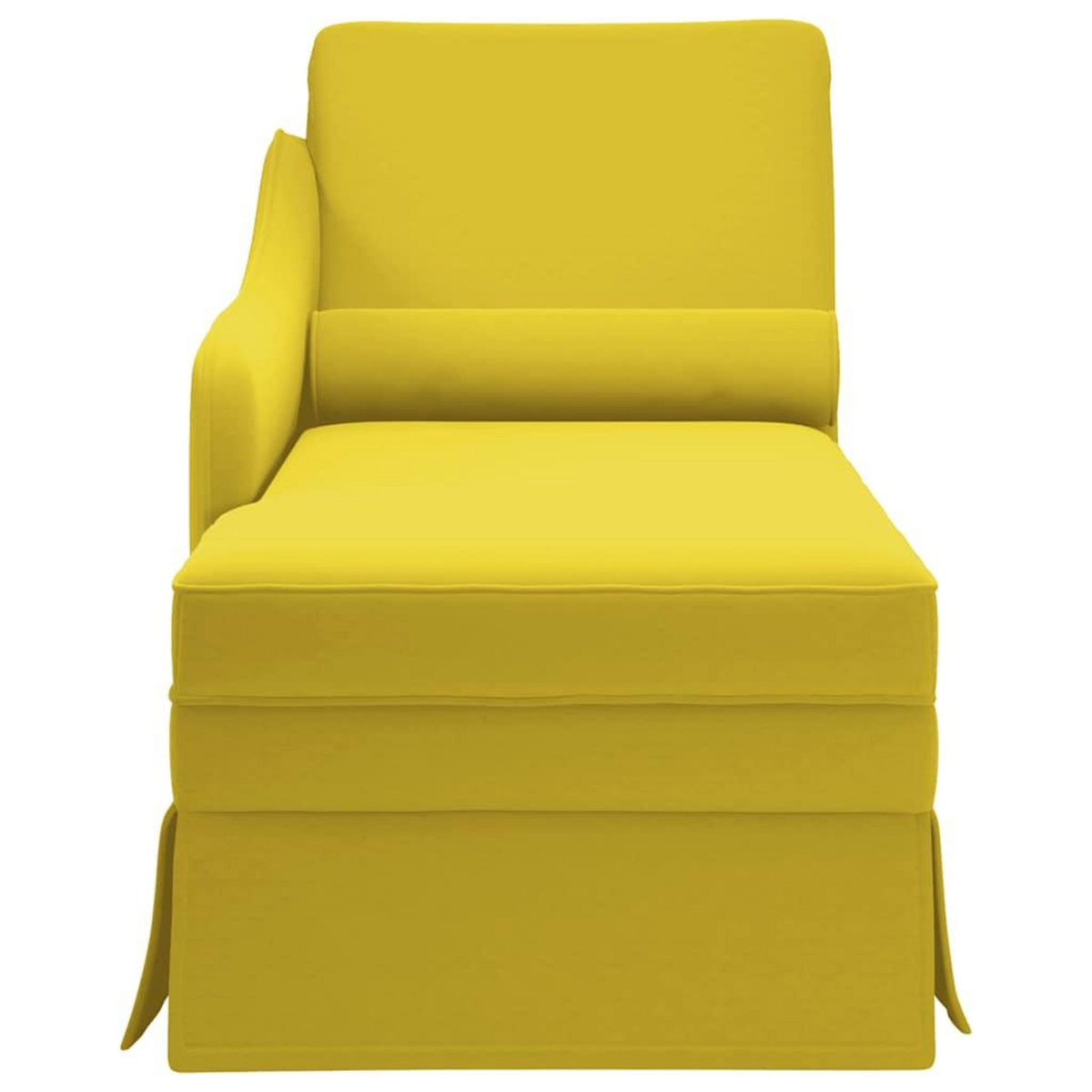 VIDAXL Fauteuil long avec traversin et accoudoir droit jaune velours