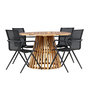 Voir la diapositive 1 : Paris Prix Ensemble Table de Jardin & 4 Chaises  Lumpur & Alina  120cm Naturel & Noir