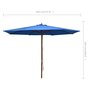 VIDAXL Parasol d'exterieur avec mat en bois 350 cm Bleu