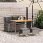 Voir la diapositive 1 : VIDAXL Ensemble a manger jardin 4pcs et coussins Gris Resine tressee