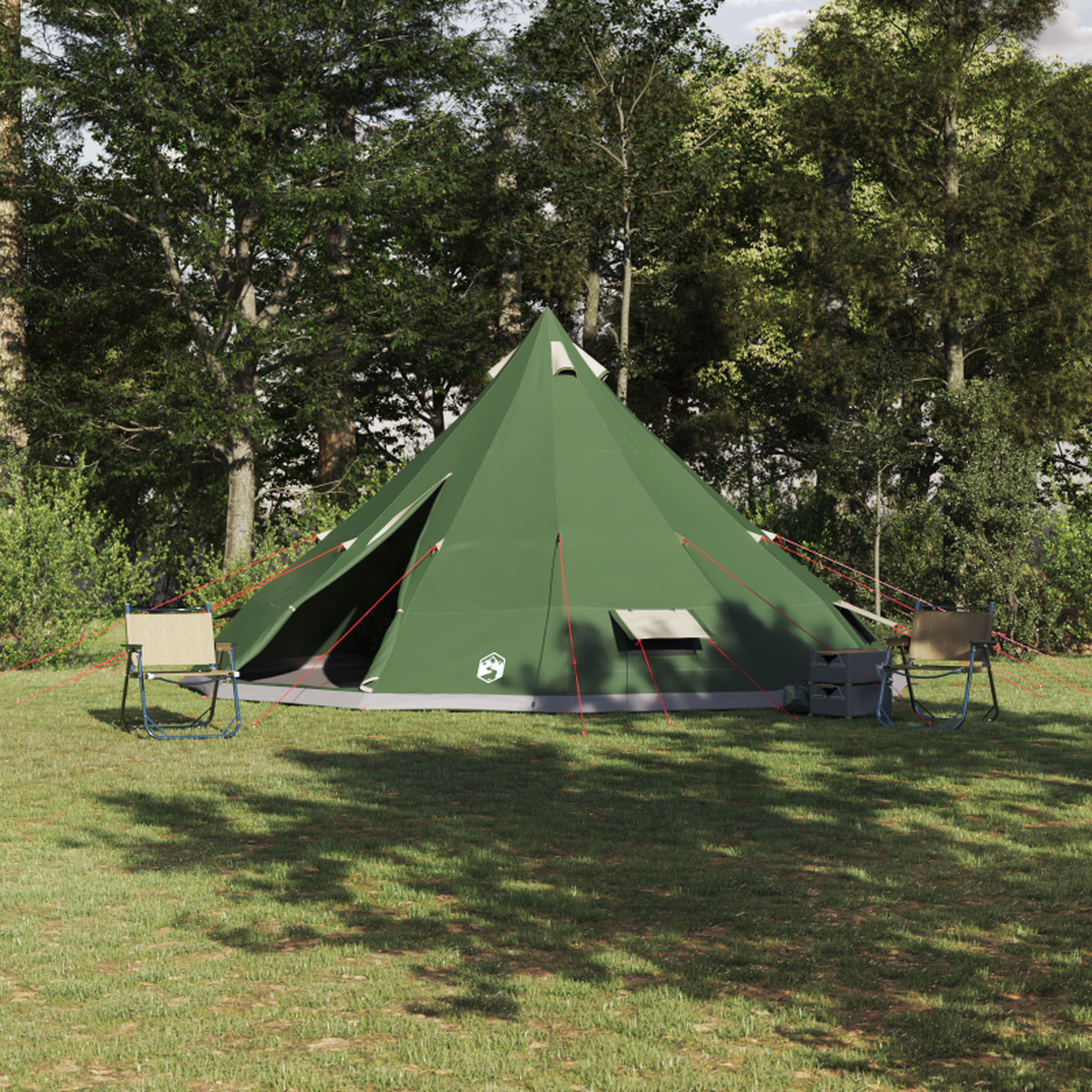VIDAXL Tente familiale Tipi verte 12 personnes imperméable