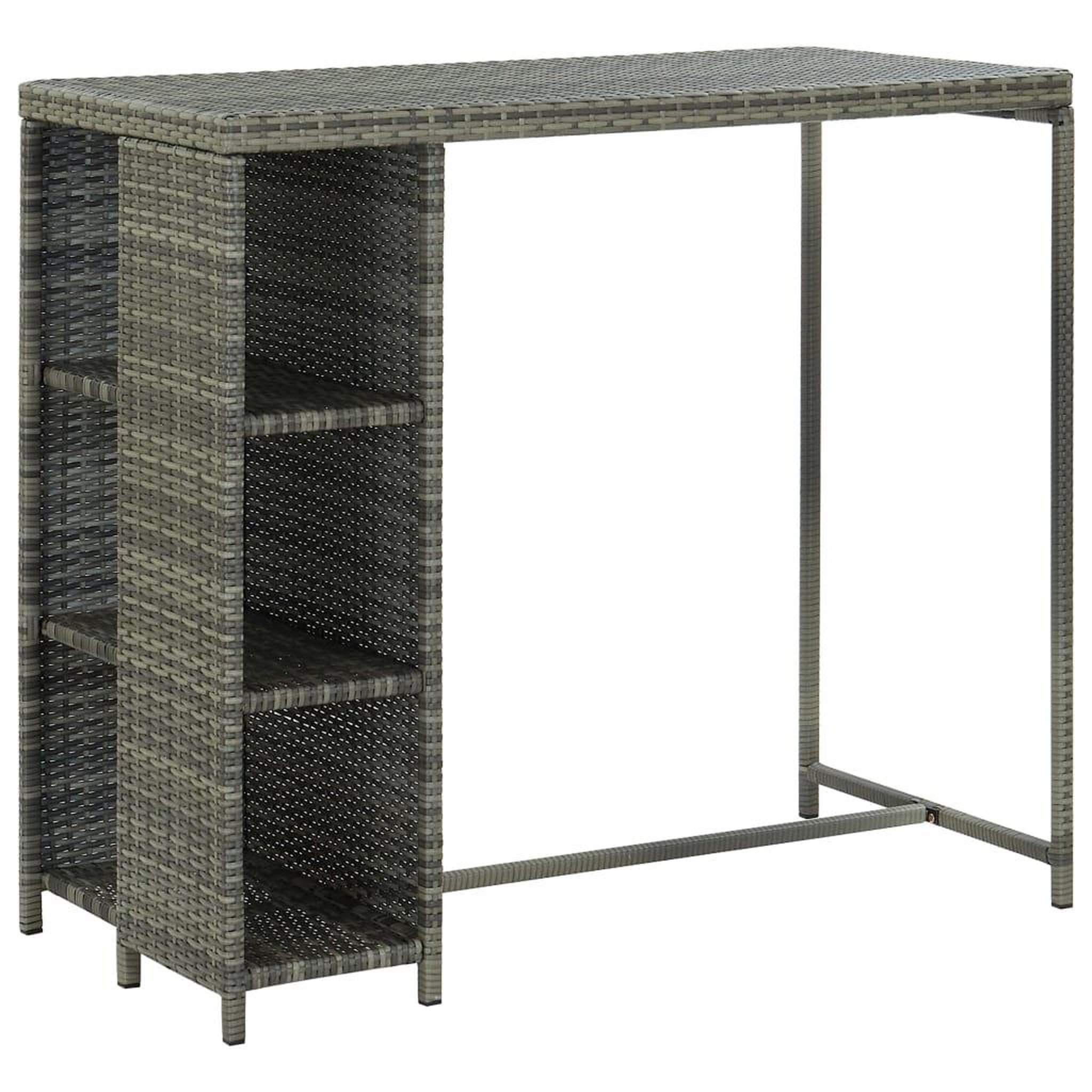 Voir la diapositive 2 : VIDAXL Ensemble de bar de jardin 5 pcs et coussins resine tressee gris