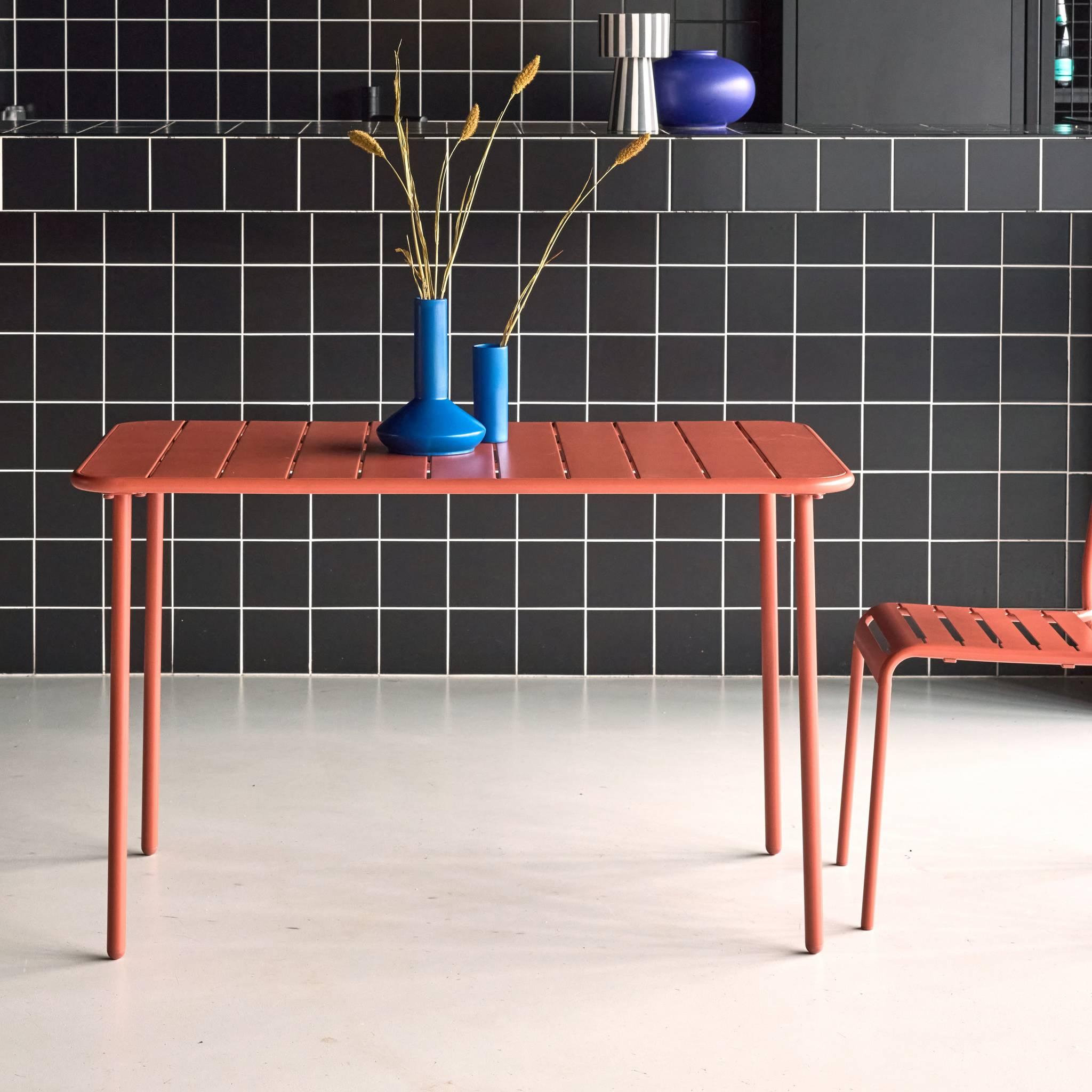 Voir la diapositive 2 : SWEEEK Table de jardin métal 4 places, Amelia L 120 x 70 x 72,5cm