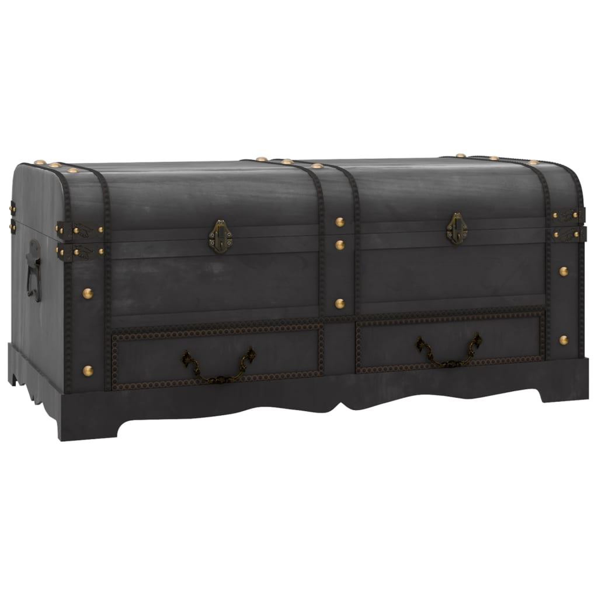 Voir la diapositive 2 : VIDAXL Coffre de rangement en bois Large Noir
