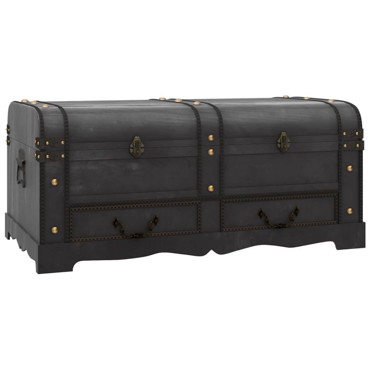 VIDAXL Coffre de rangement en bois Large Noir
