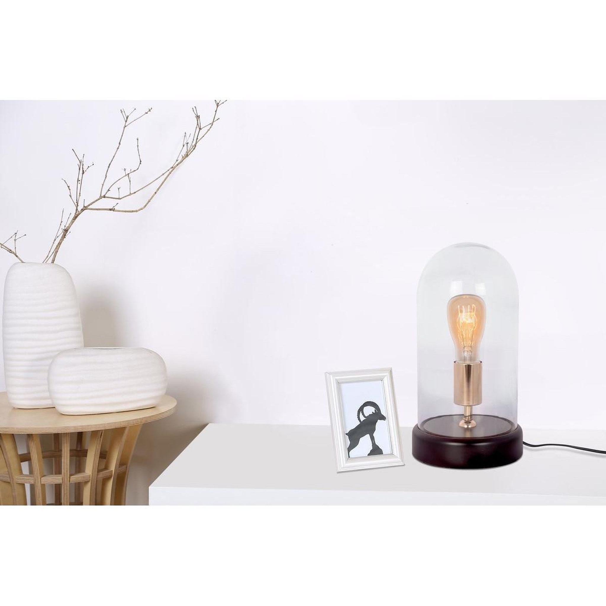 Voir la diapositive 2 : Paris Prix Lampe à poser en verre  ceti  31cm transparent