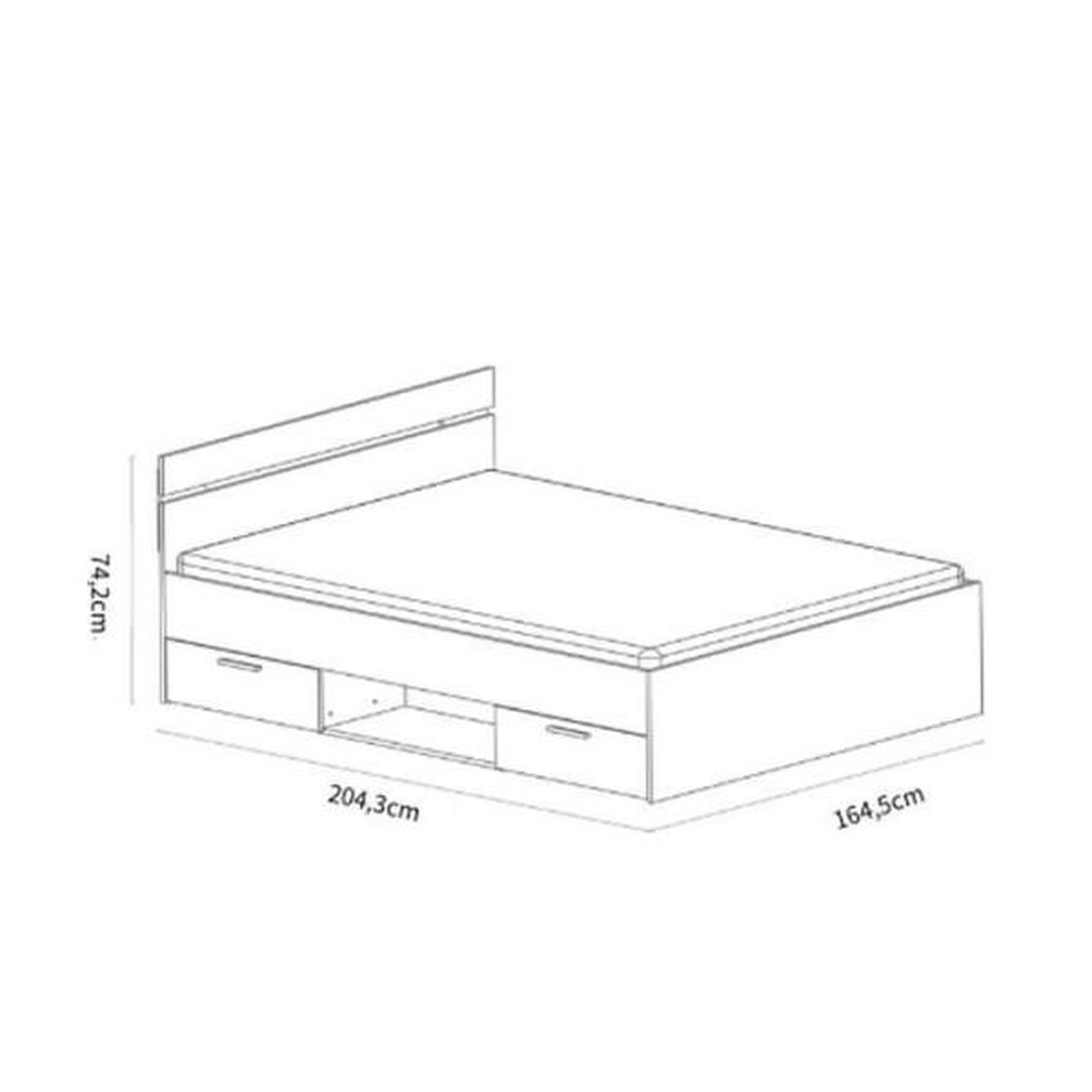 Voir la diapositive 6 : Habitat et Jardin Lit Double en bois  Michigan  - 160 x 200 cm - Beige