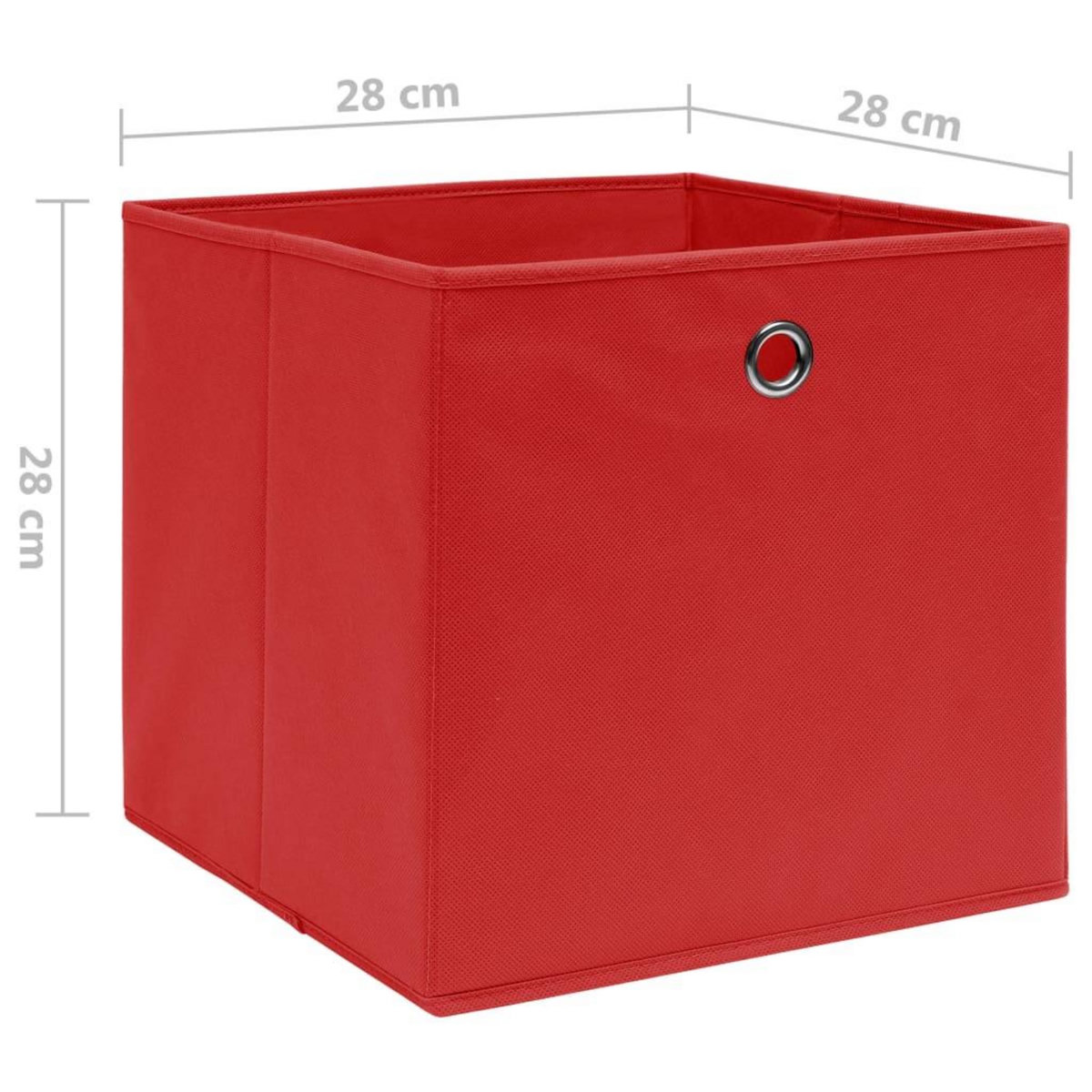 VIDAXL Boîtes de rangement 10 pcs Tissu intisse 28x28x28 cm Rouge