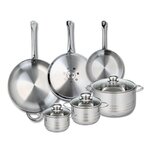 ELO Ensemble de 3 Poêles de cuisson 24, 28 et 32 cm et 3 faitouts 14, 16 et 24 cm Elo Profi Brillant