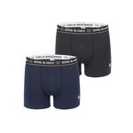 SERGE BLANCO Lot de 2 Boxers homme avec surpiqûres Class. Coloris disponibles : Noir