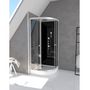 Voir la diapositive 1 : Aurlane Cabine de douche quart de rond Hydromassante noire 90x90 cm - ROUND BLACK II
