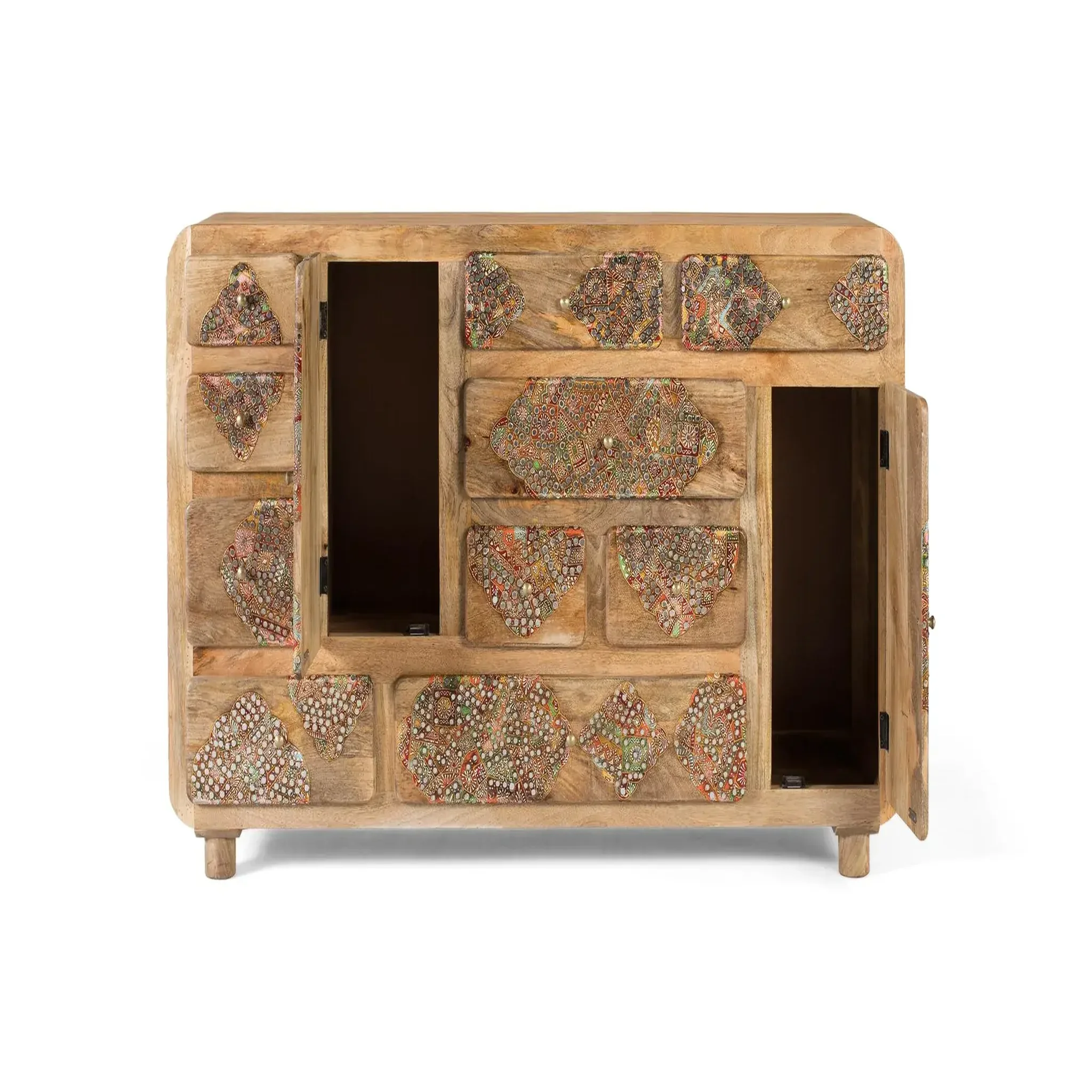 Voir la diapositive 3 : GINER Y COLOMER SL Buffet en bois de manguier 148cm style boho ethnique