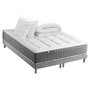 Voir la diapositive 1 : IDLITERIE Ensemble Matelas Ressort 7 zones H.28cm + Sommier + couette + oreillers Fabriqué en France MAX