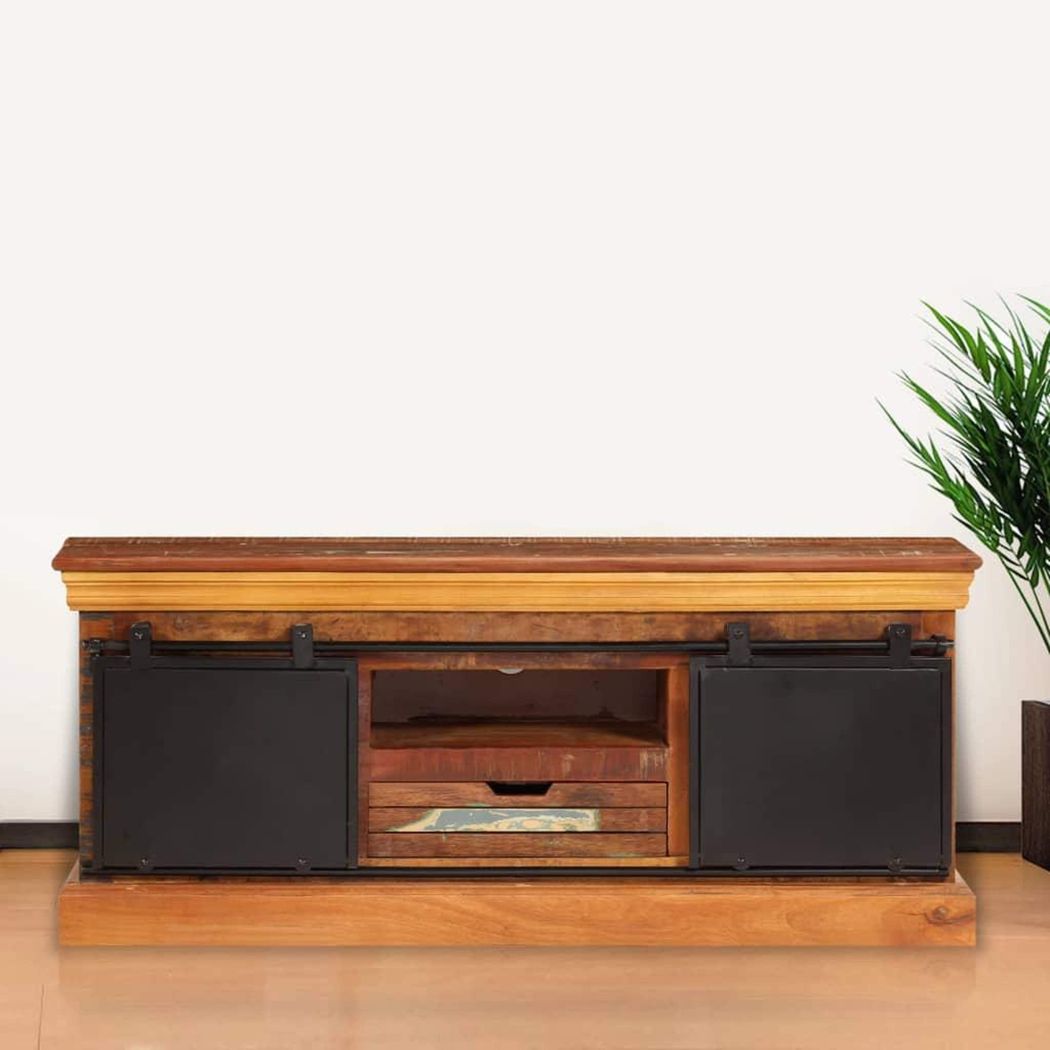 Voir la diapositive 2 : VIDAXL Meuble TV 110 x 30 x 45 cm Bois de recuperation massif