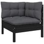 Voir la diapositive 4 : VIDAXL Salon de jardin 5 pcs avec coussins Noir Bois de pin
