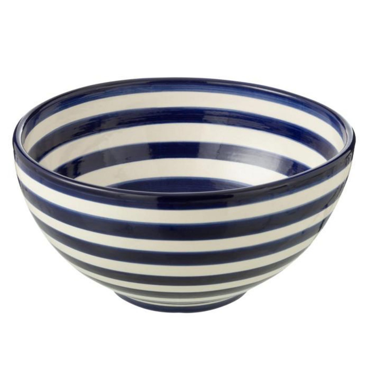 Paris Prix Saladier en Céramique  Granada Rayure  28cm Bleu Cobalt