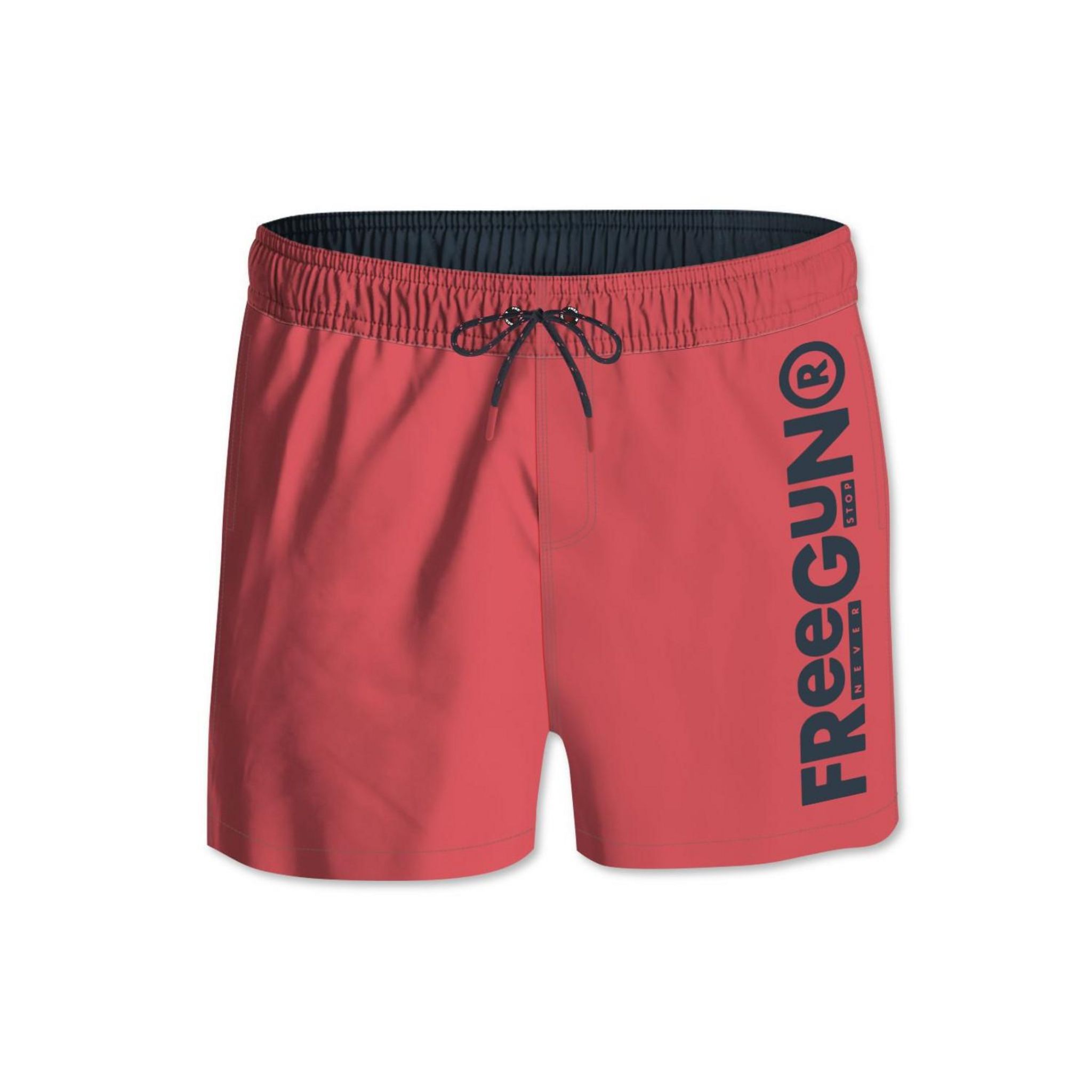 FREEGUN Boardshort court homme ceinture tout-élastiquée. Coloris disponibles : Rouge