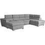 Voir la diapositive 2 : LOUNGITUDE Canapé convertible panoramique PARMA 6 places - Tissu gris clair - L322 x P196 x H76 cm