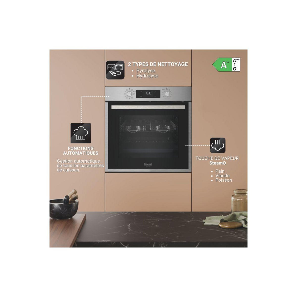 HOTPOINT Four encastrable HAO478PZX grillades