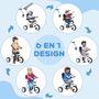 Voir la diapositive 4 : HOMCOM Tricycle enfant pare-soleil pliable canne amovible benne rangement acier blanc noir