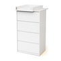 Voir la diapositive 1 : WEBABY Commode 4 tiroirs bois avec plan a langer 50 cm