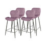 Voir la diapositive 1 : LISA DESIGN Basti - lot de 4 tabourets de bar - en velours rose