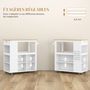 Voir la diapositive 5 : HOMCOM Desserte de cuisine style cosy chic multi-rangement blanc bois hévéa