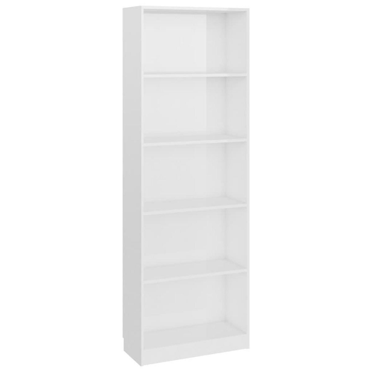 VIDAXL Bibliotheque 5 niveaux blanc brillant Bois d'ingenierie
