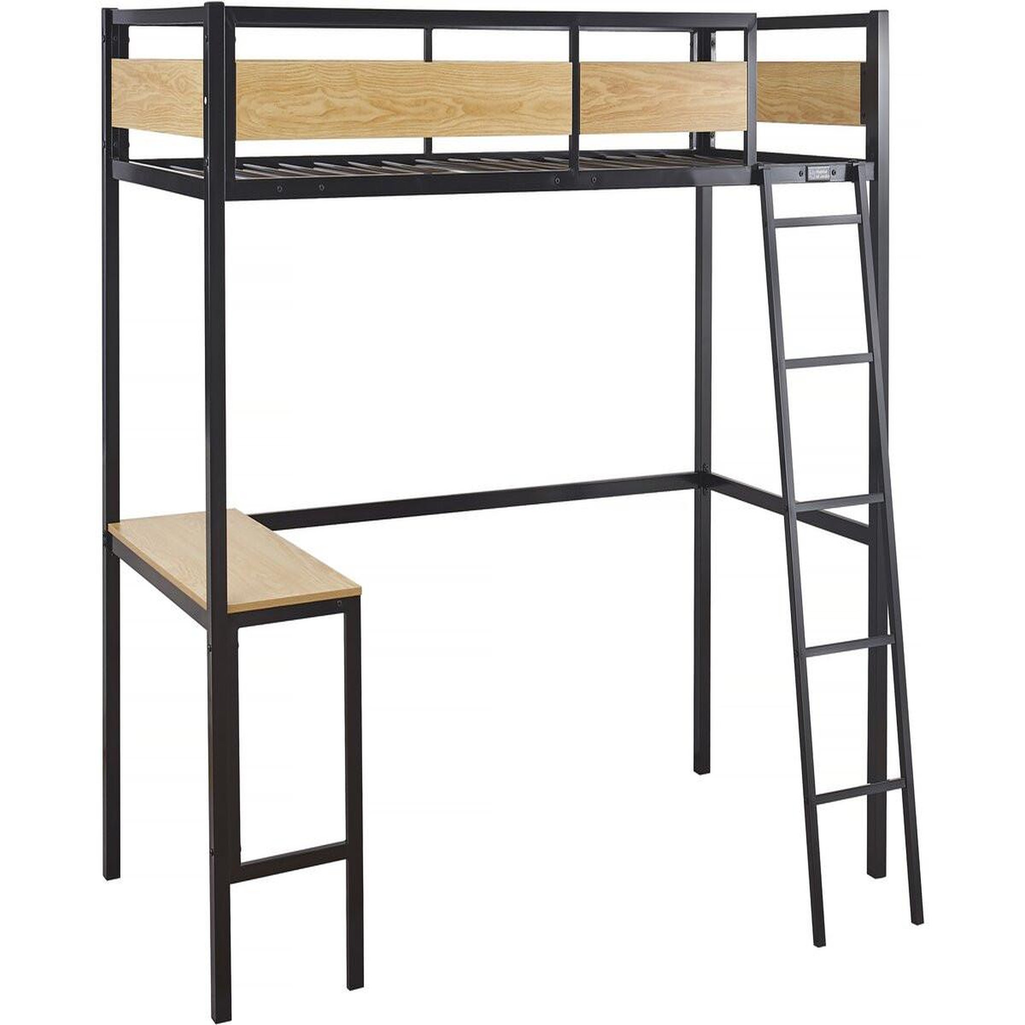 Habitat et Jardin Lit mezzanine avec bureau  ethan  - 90 x 190 cm - noir