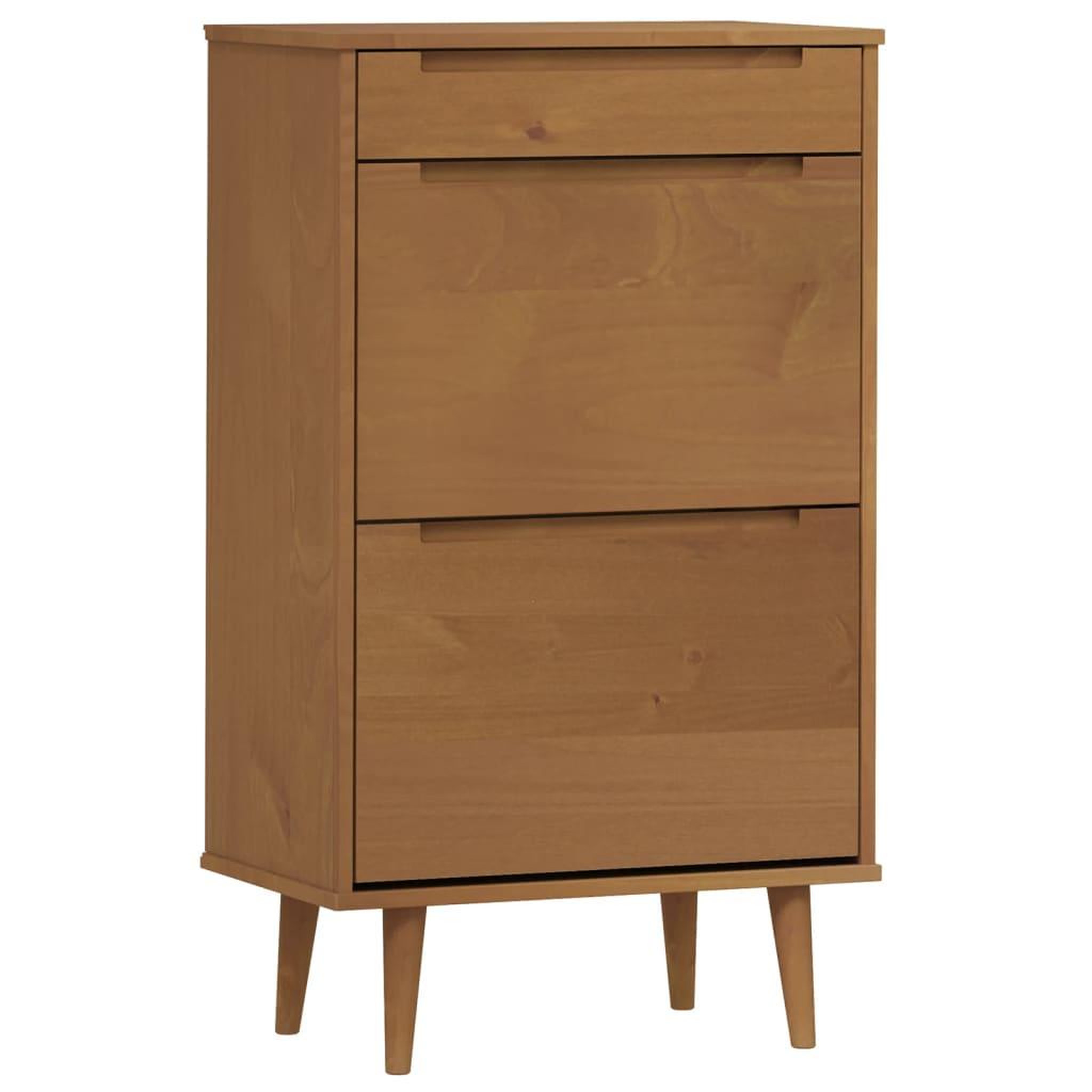 Voir la diapositive 2 : VIDAXL Armoire a chaussures MOLDE Marron 59,5x35x103 cm Bois de pin