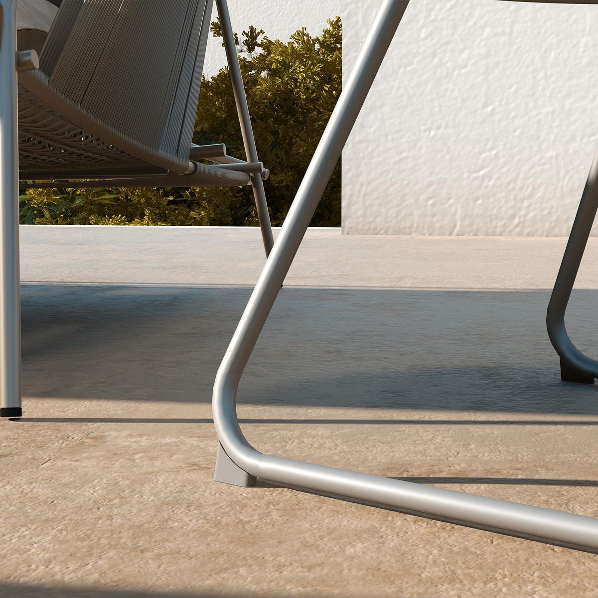 OUTSUNNY Table basse de jardin ronde Ø 60 cm métal époxy gris