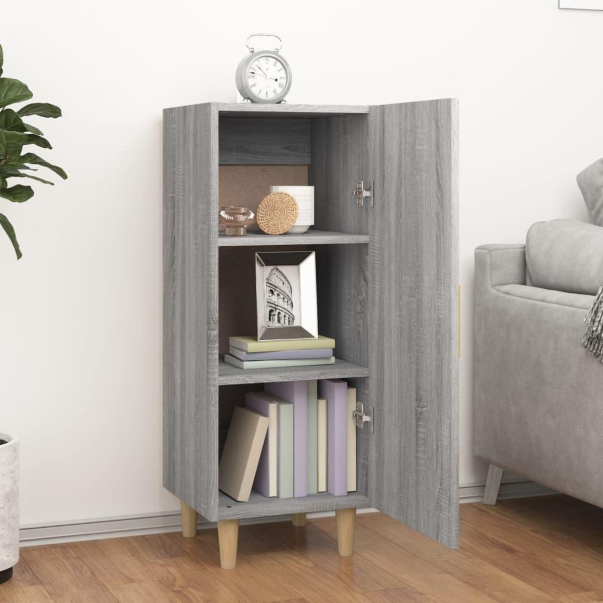 VIDAXL Buffet Sonoma gris 34,5x34x90 cm Bois d'ingenierie