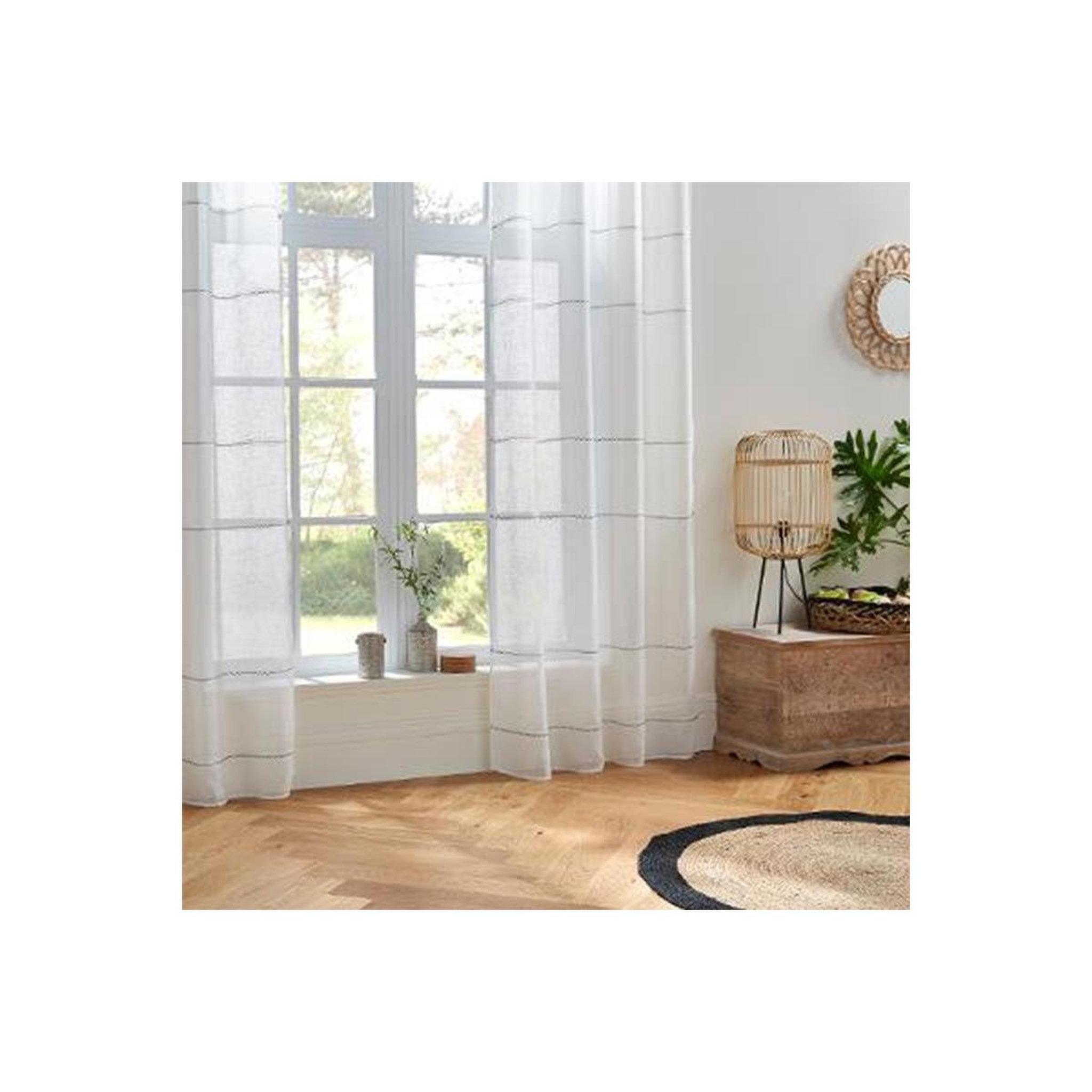 Voir la diapositive 3 : ATMOSPHERA Rideau voilage à œillets  indi  140x240cm blanc